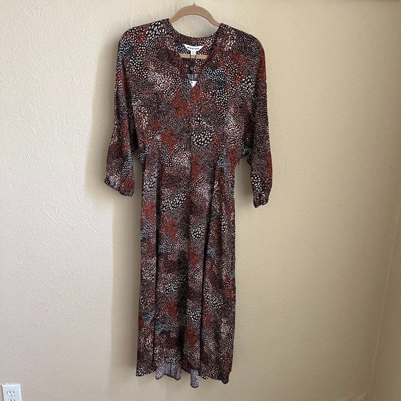 Whistles Abstract Animal Print Crepe Dress - Picture 5 of 8